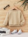 Baby Boys And Children'S Casual Letter Pattern Long-Sleeved Round Collar Sweatshirt Suitable For Autumn And Winter