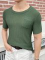 Manfinity EMRG Men'S Short Sleeve Knit Top With Front Pocket