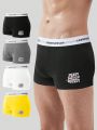 Men's Cartoon & Letter Print Boxer Briefs (4pcs/Set)