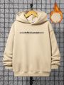 SHEIN Teen Boy Letter Graphic Thermal Lined Hoodie
