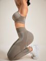 SHEIN Yoga Basic Women'S Cross Back Yoga Workout Set