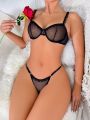 Mesh Underwire Lingerie Set