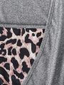 Plus Size Leopard Print Pattern Long Sleeve T-shirt