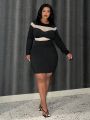 SHEIN Slayr Plus Size Color Block Bodycon Dress