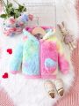 Baby Girl Tie Dye Hooded Fleece Coat