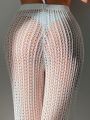 SHEIN Swim BohoFeel Women's Crochet Knit Wide Leg Pants Cover Up