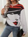 Ladies' Character Printed Slouchy Sweatshirt