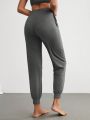 SHEIN Leisure Letter Patterned Home Wear Bottoms With Slanted Pockets