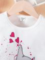 SHEIN Kids QTFun Young Girl Cartoon Graphic Tee