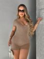 SHEIN SXY Cut Out Back Unitard Romper