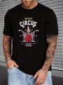 Men's Plus Size Clown And Giraffe Circus Performance Print T-shirt