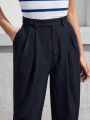 SHEIN BIZwear Women's Cropped Straight Suit Pants