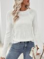 Women's Round Neck Drop Shoulder Sleeve Sweater