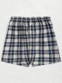 Men'S Plaid Elastic Waist Boxer Briefs