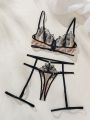 Romantic Elegant Embroidery Detail Sexy Lingerie Set