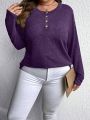 SHEIN Essnce Plus Size Women's Round Neck Long Sleeve T-Shirt