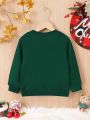 Young Boy Christmas Print Thermal Lined Sweatshirt