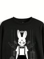 SHEIN X Ailko Cartoon Printed Round Neck Sweatshirt