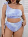 SHEIN Swim Basics Plus Size Tie-Dye Swimsuit Set