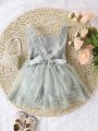 Baby Girls' Embroidered Mesh Bodysuit