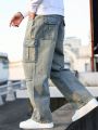 Manfinity EMRG Men'S Vintage Cargo Denim Jeans