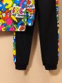 SHEIN Tween Boy Pop Art Print Hoodie & Sweatpants