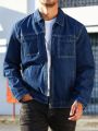 Manfinity Hypemode Men's Turn-down Collar Denim Jacket