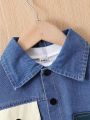 2pcs/set Autumn Style Baby Boys' Denim Jacket And Long Pants Clothing Outfit