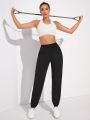 SHEIN Street Sport Tummy Control Sports Pants