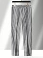 Men'S Plus Size Gingham Pattern Suit Pants With Pocket And Side Stripe Detail