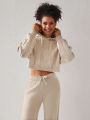 Amiko Hoodie And Jogger Cable Sweater Set