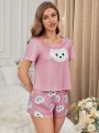 Women'S Cartoon Printed Pajama Set