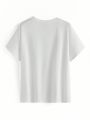 Vitoria Brayner Loose Fit Plus Size Women'S T-Shirt With Short Sleeves, Round Neckline And Long Length