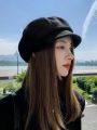 1pc Beret Hat Cloud Shape For Women, Retro & Versatile Foldable Octagonal Cap For Autumn & Winter