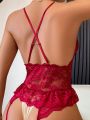 Women'S Sophisticated Elegant Lace Lingerie Bodysuit, Sexy Valentine'S Day Style