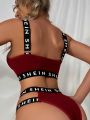 Letter Tape Lingerie Set