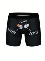 Men's Cat Paw & Letter Pattern Boxer Briefs