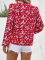 SHEIN Clasi Women's Floral Print Lantern Sleeve Shirt