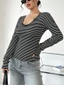 Women's Striped Long Sleeve T-shirt