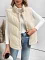 SHEIN Frenchy Women's Corduroy Solid Color Padded Vest