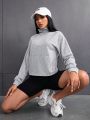 Daily&Casual Half Zip Drop Shoulder Sports Sweatshirt