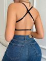 Women'S Knitted Sexy Back Cross Straps Bralette