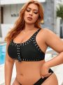 SHEIN Swim BAE Plus Size Women'S Adjustable Strap Bikini Top