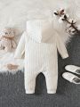 Baby Boy Solid Hooded Jumpsuit