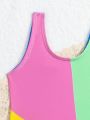 Baby Girls' Color-block One-piece Swimsuit