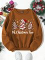 Women's Christmas Themed Fleece Lined Sweatshirt