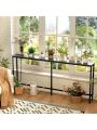 SUPERJARE 70 Inch Console Table with Power Outlets, Narrow Sofa Table, Entryway Table