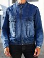 Manfinity EMRG Men's Stand Collar Denim Jacket