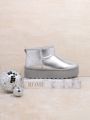 Women's Silver Stylish Thick Sole Boots