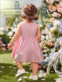 Baby Bow Front Flare Hem Dress